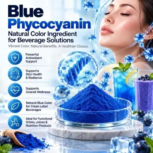 Natural Color Benefits of Blue Phycocyanin Powder for Drinks